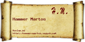 Hammer Martos névjegykártya
